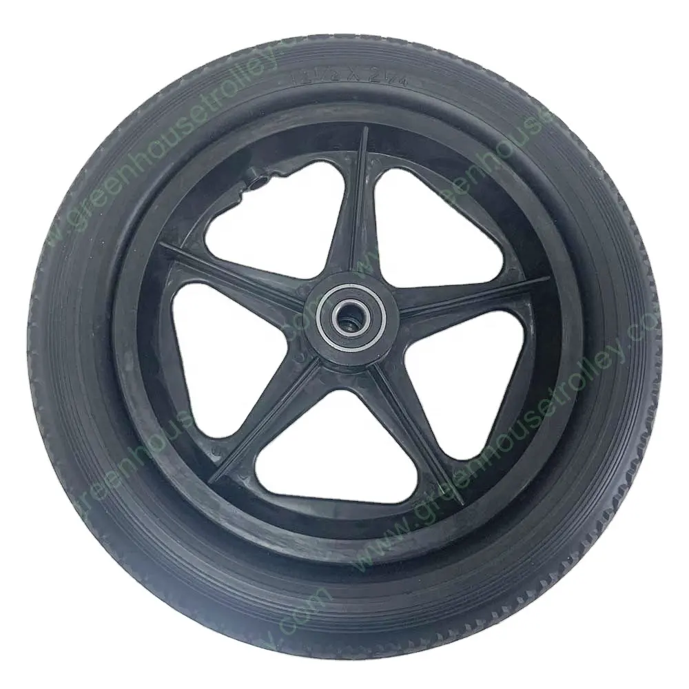 12 X 2 1/4 INCH flat free PU Tires Wheel Of The Wheelchair Plastic Solid Airless Tire Front Wheel For Electric Wheelchair Tire