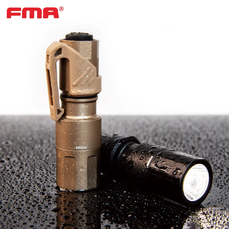 FMA TB1455 Linterna LED portátil de silicona de alta dureza con anillo impermeable doble para exteriores