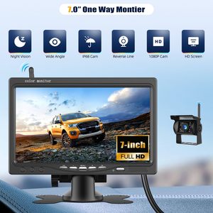 Sistema de cámara de respaldo de vehículo inalámbrico 7 pulgadas IP68 Monitor de visión nocturna impermeable Vista trasera frontal para camión RV Van 1 año - Product Image 4