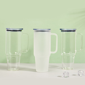 2023 New 40oz High Borosilicate Glass <strong>Cup</strong> High Capacity Beverage <strong>Cup</strong> with Straw - Product Image 2