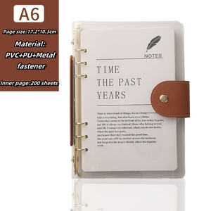 Bloc de notas de oficina portátil personalizado A6, cuaderno de hojas sueltas de alta apariencia, cubierta de PVC transparente extraíble, diseño Simple - Product Image 2