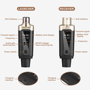 Uhf Connector for Audio Adapter New UHF Dynamic Microphone Wireless System Support 48V Condenser <strong>Mic</strong> DSP Xlr Adapter TX-RX - Product Image 3