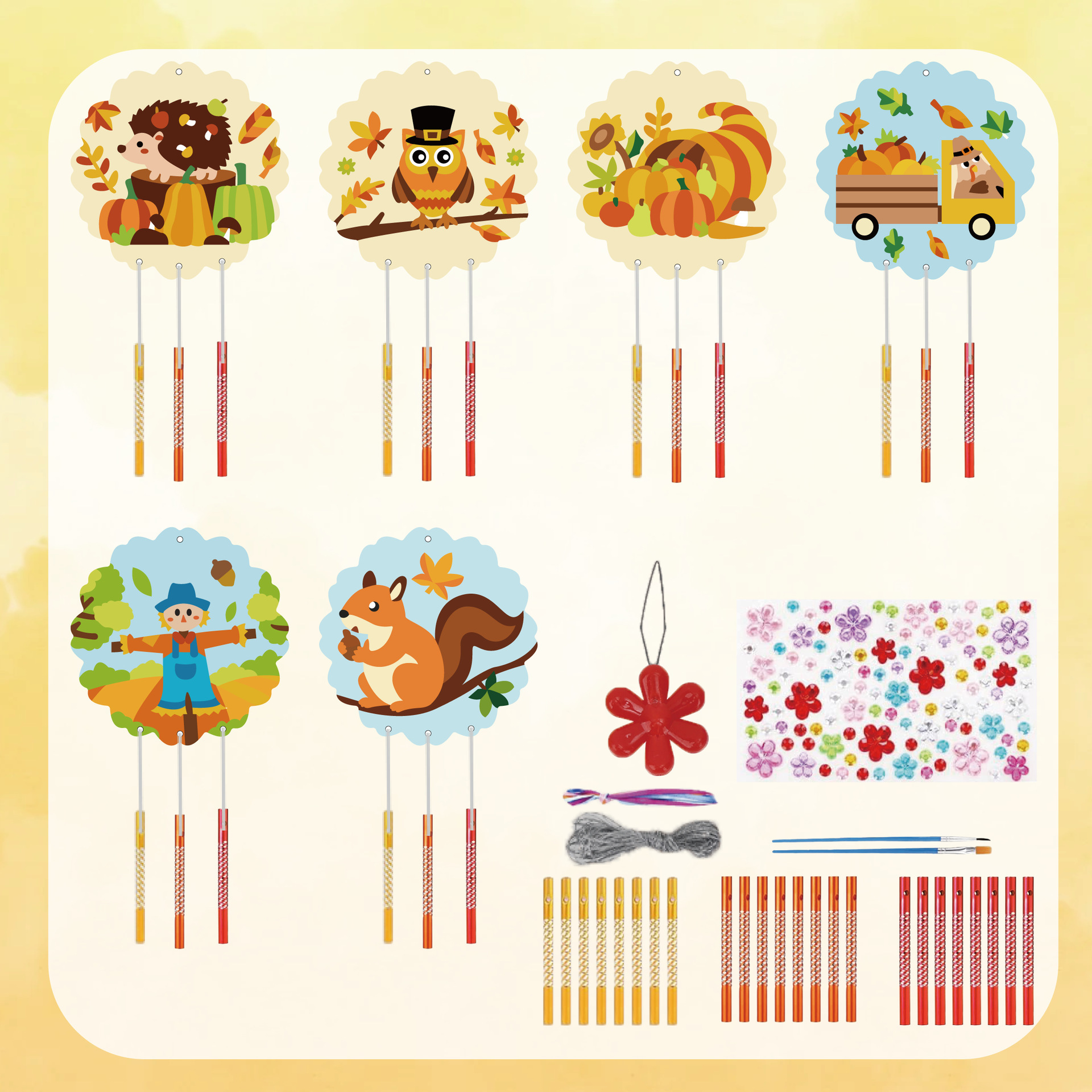 Enfile-aiguille automne 12 pièces-36 tiges-2 stylos-corde-perceuse
