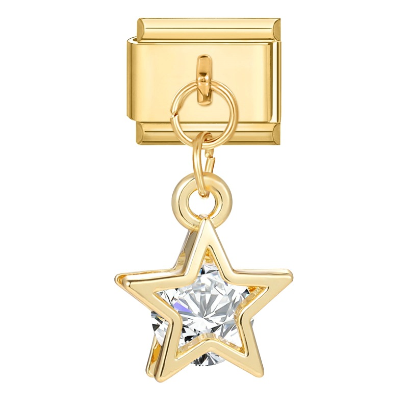 YWXH-85-Gold bottom pendant - pentagram diamond