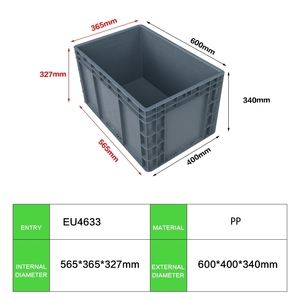 Caja de facturación apilable de plástico pesado de la UE, caja perforable anidada Industrial, contenedor de pared recto, cajas de envío con tapas - Product Image 6