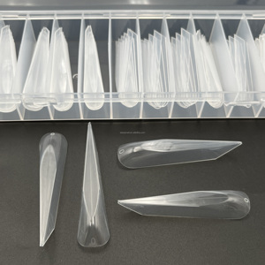 Yeni 70 İpuçları Xxxl ekstra uzun dramatik 3D üst düz çift formu rusya çivi uzatma kalıp Nail İpuçları - Product Image 2
