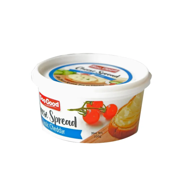 Caja de plástico para embalaje de alimentos, contenedores de plástico para helados, Yogurt, taza con tapa, con logotipo personalizado, 150ml