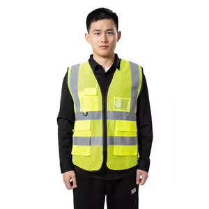 เสื้อแจ็กเก็ตตาข่ายสะท้อนแสงแบบหลายกระเป๋าเสื้อกั๊กนิรภัยสำหรับงานก่อสร้างไฟ LED โลโก้ปรับแต่งได้ - Product Image 3