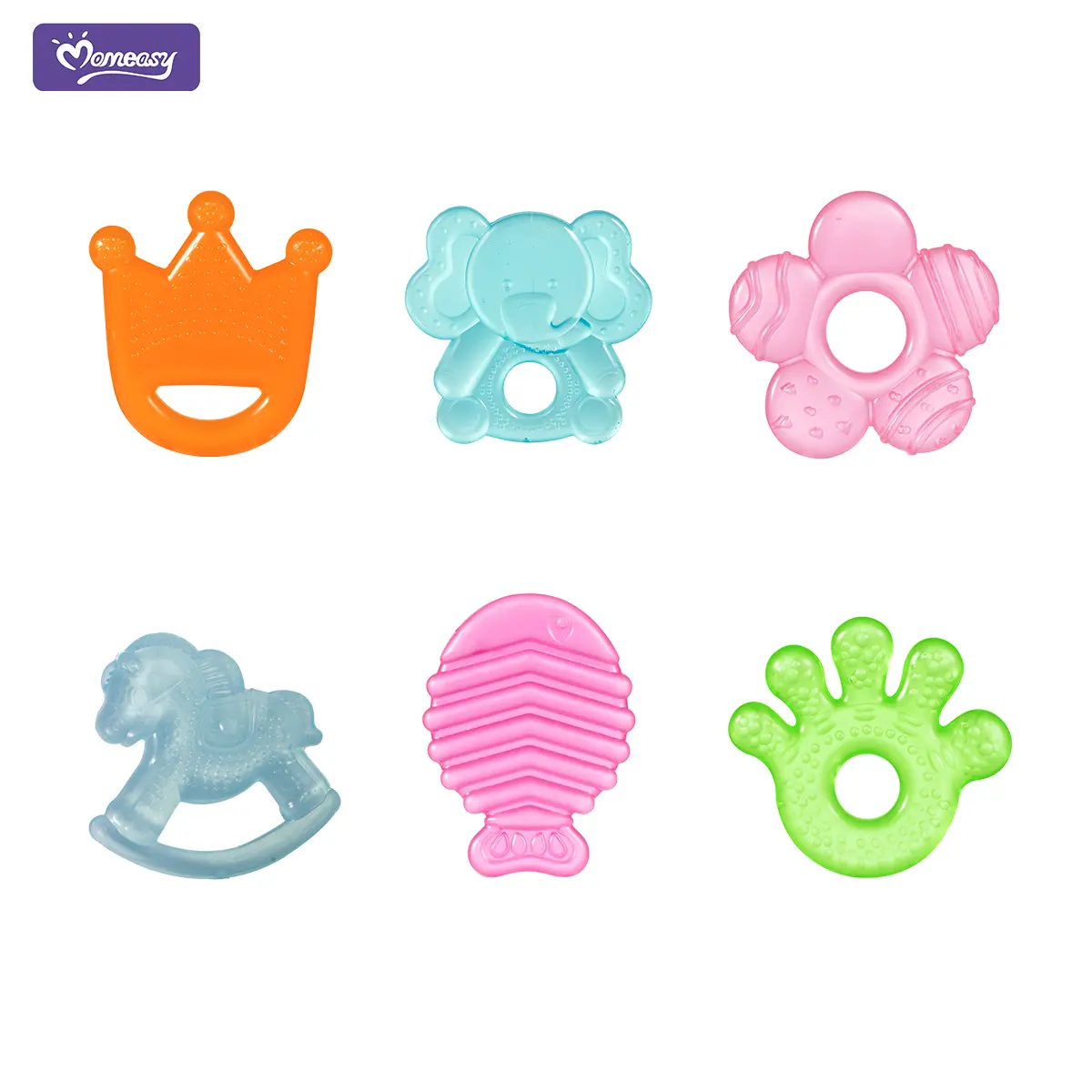 Treinamento sensorial BPA livre EVA Water Filled Baby Teether 6 estilos misturados Baby Teething Toys