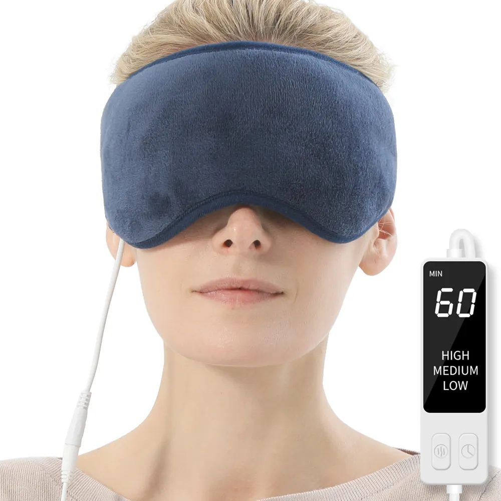 Masque oculaire chauffant pour dormir, USB, amovible, avec graines de lin à l'intérieur