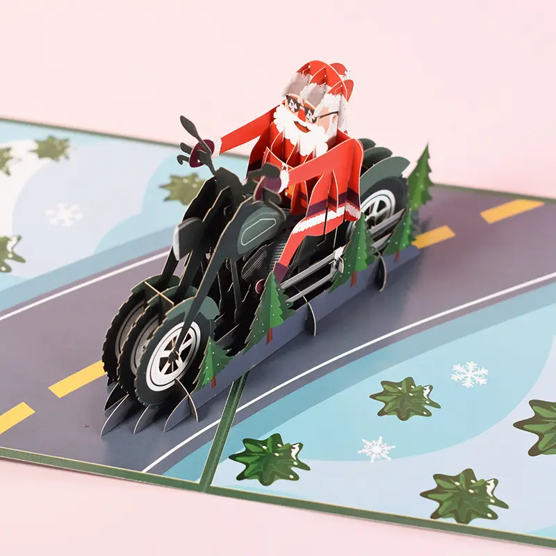 Новая Рождественская трехмерная поздравительная открытка 3d открытка Рождественский локомотив старик поздравительная открытка
