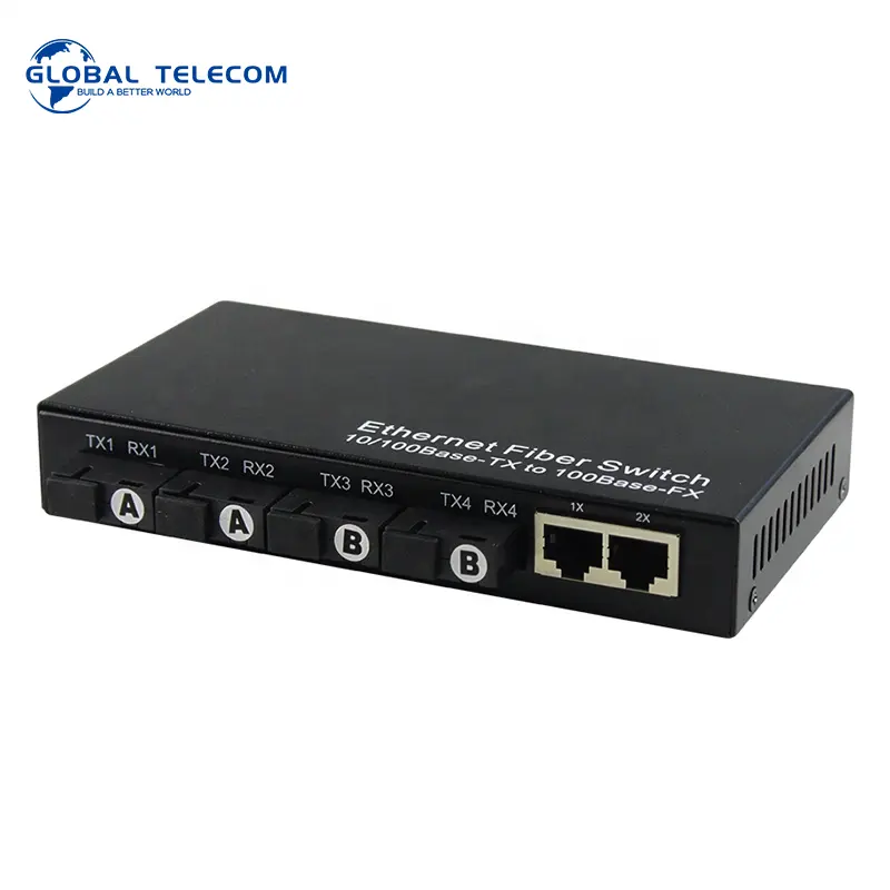 Bộ Chuyển Đổi Phương Tiện Truyền Thông Sợi Quang 4 Sợi Sang 2RJ45 Với Bộ Thu Phát Sợi Ethernet 4 Cổng 2RJ45 Bộ Chuyển Đổi Phương Tiện Truyền Thông Netlink