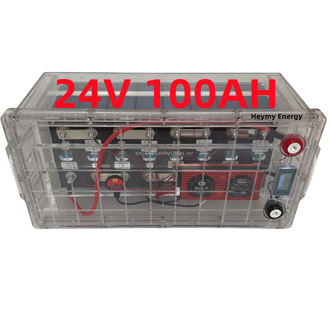 Heymy Energy 12V 24V 100Ah 200Ah produttore di batterie solari 24V 100Ah 200Ah Lifepo4 Akku batterie agli ioni di litio Pack