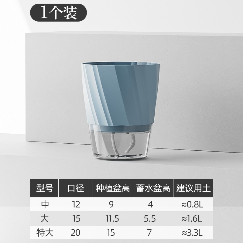 Pot de fleurs pour paresseux, bleu avec fond transparent