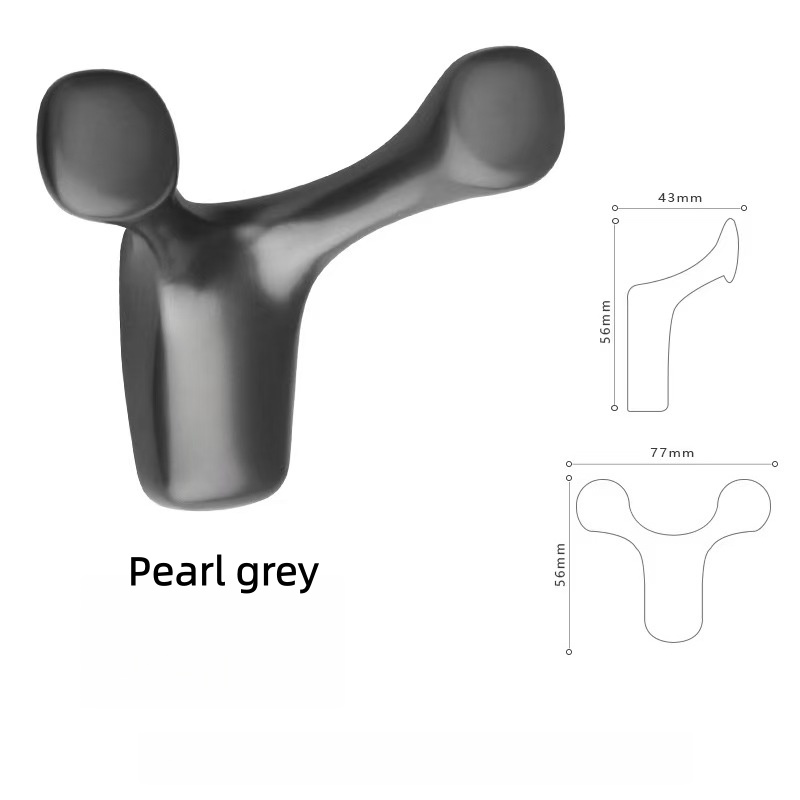Horn coat hook-pearl gray