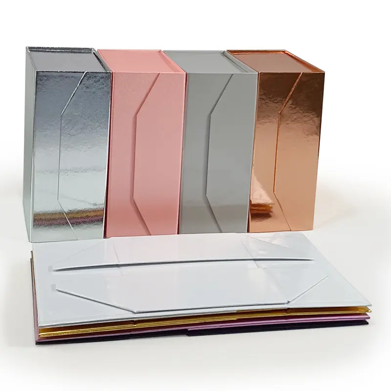Scatola regalo con magnete vuoto fantasia calda per la vendita di vestiti grande scatola regalo di carta pieghevole magnetica di lusso piatta decorativa