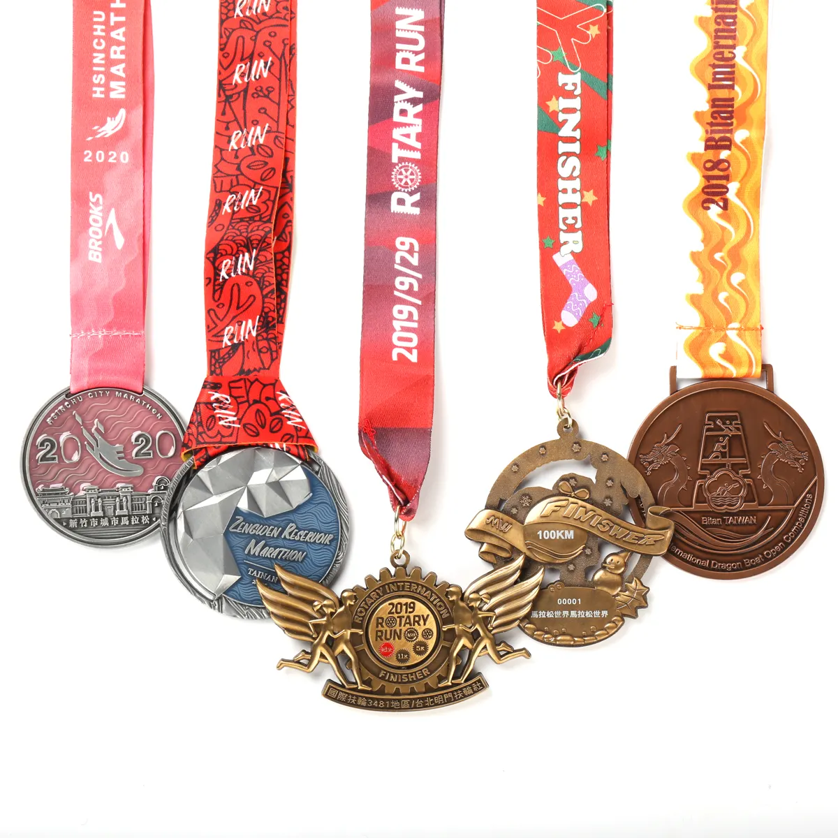 Недорогая золотая медаль с 3D логотипом на заказ для футбола, 5 к, гоночный марафон, бег, металлические Литые спортивные медали с лентой