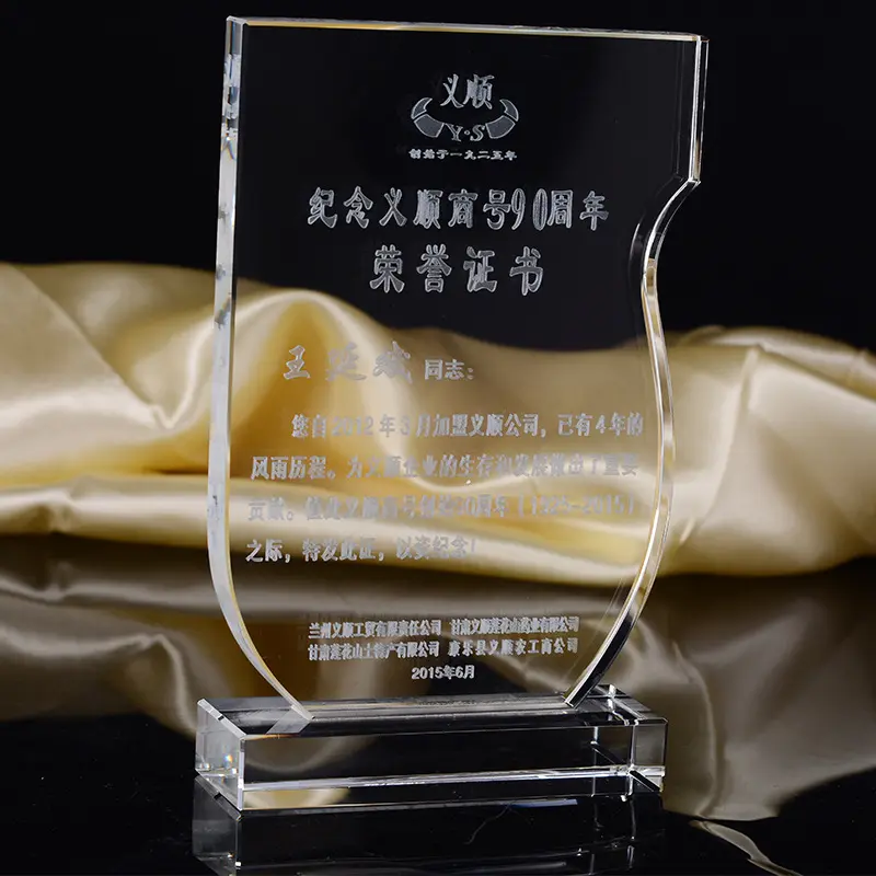 Trofeos de Cristal en Forma de S Personalizados, Recuerdos de Honor, Premios de Cristal en Blanco de Lujo, a la Moda