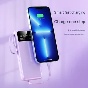 High Capacity 20000 Mah Mini <strong>Power</strong> <strong>Bank</strong> Portable with Type-C <strong>Input</strong> &amp; 10W <strong>Output</strong> Built-in Charger Made of Plastic - Product Image 4