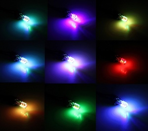 2 adet T10 RGB RGB LED ampul 12SMD COB canbus 194 168 uzaktan kumanda ile araba flaş Strobe okuma kama işık gümrükleme işıklar - Product Image 6