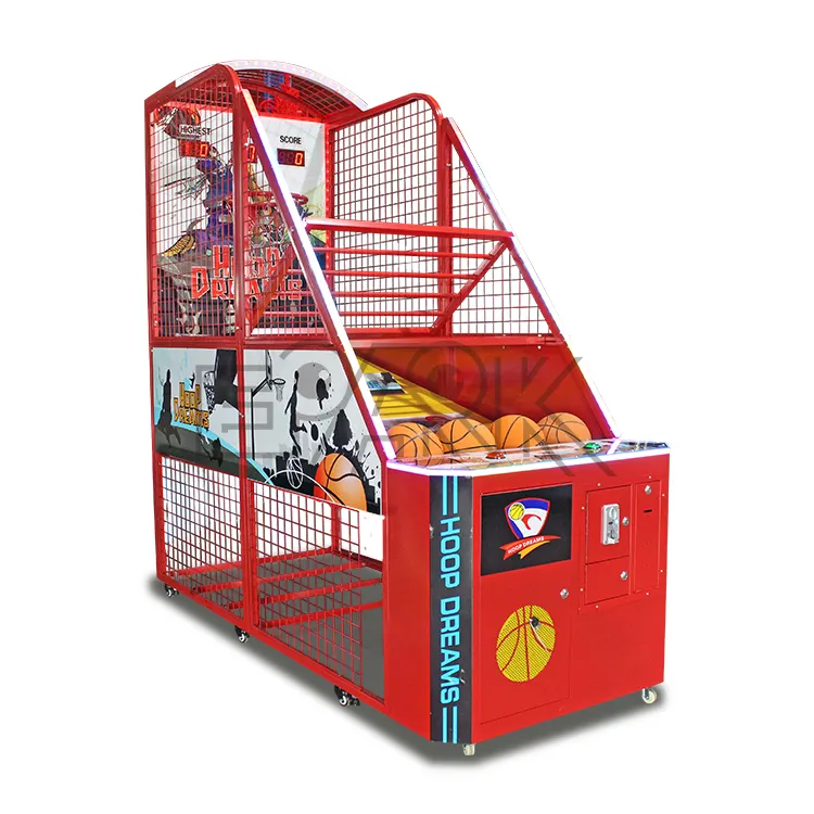 Mini máquina de baloncesto deportiva para jóvenes, máquina de Arcade para niños, conexión plegable con 4 monedas