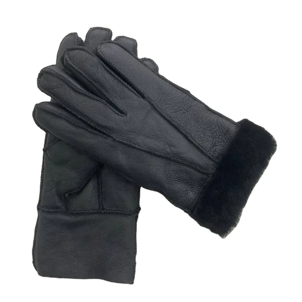 Warm Fleece Lined winter gloves Australia double face sheepskin ladies sheepskin gloves