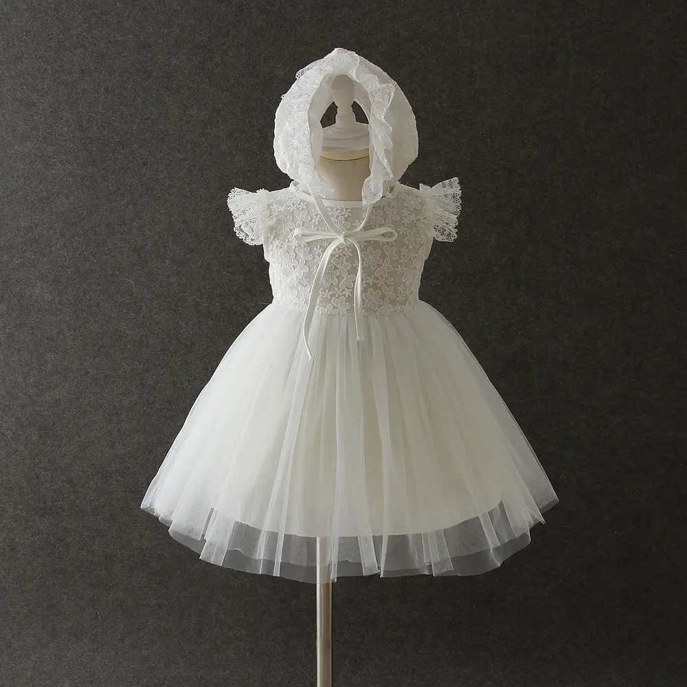 Yeni rop tasarım 9 ay vintage keten beyaz [gösterişli bebek elbise bebekler ve kızlar için