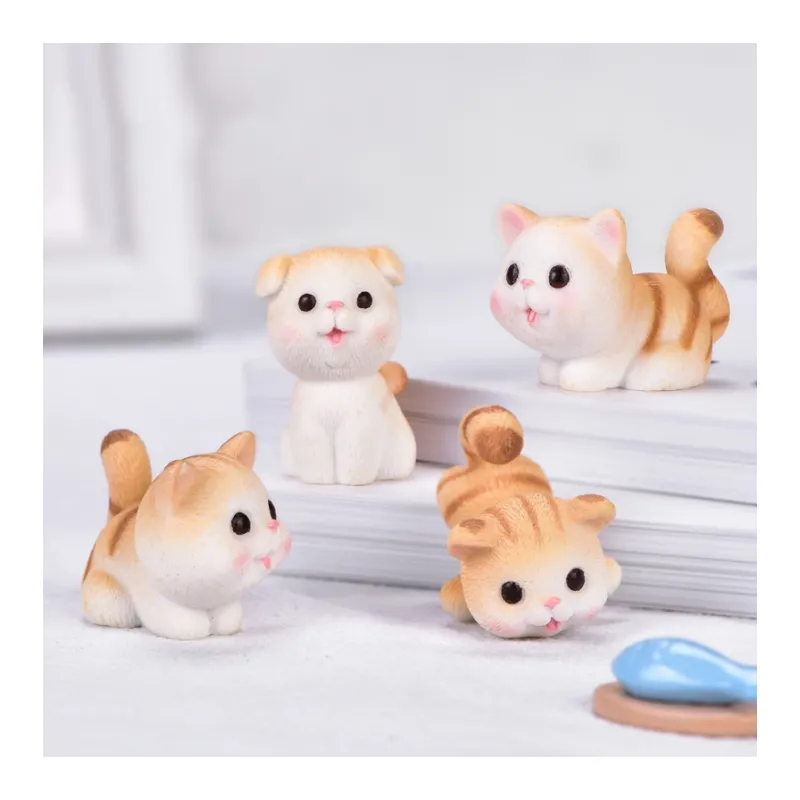 Cartoon Cute Kitten Tabletop Ornament Mini Cat Toys Resin Crafts Diy Pet Decoration Accessories Garden Decor Artesania De Resina