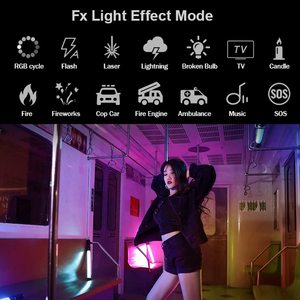 Godox LC500R RGB LED ışık çubuğu 2500K-8500K bi-renkli tam renkli aydınlatma efektleri CRI 96 TLCI 98 uzaktan kumanda ve Barndoor - Product Image 4
