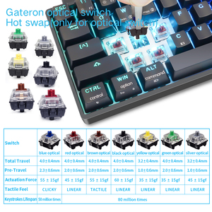 Teclado mecánico PBT de 68 teclas, miniteclado retroiluminado RGB, interruptores para videojuegos gateron, programable - Product Image 3