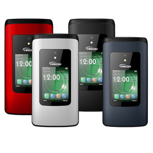 Toptan büyük ekran büyük boy video 3g WCDMA küçük flip orijinal kapak 2.4 inç özelliği cep telefonları