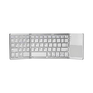 Teclado inalámbrico portátil de tres pliegues-Sistema USB/BT 3 para computadora portátil/tableta/PC, control delgado y táctil (diseño en inglés) - Product Image 1