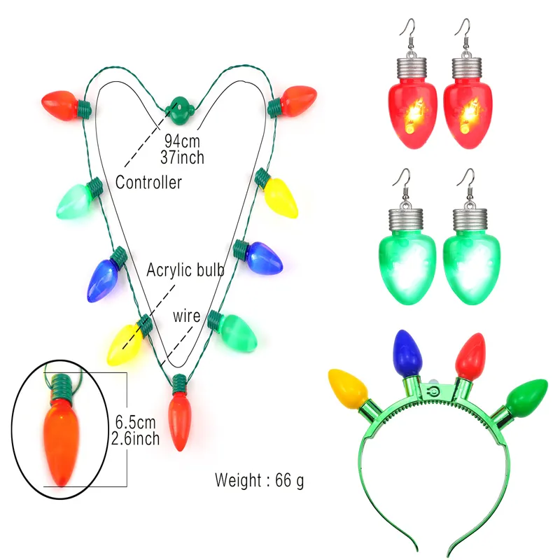 สร้อยคอหลอดไฟ LED สำหรับปาร์ตี้ของขวัญสำหรับผู้ใหญ่เด็กคอสเพลย์วันเกิดงานแต่งงานไฟตลกสร้อยคอหลอดไฟ