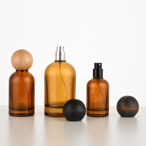 30ml 50ml 100ml rõ ràng Nâu mỹ phẩm Chai thủy tinh lưỡi lê cho nước hoa Dispenser Chai xịt chai thủy tinh với bằng gỗ Bóng cap - Product Image 2