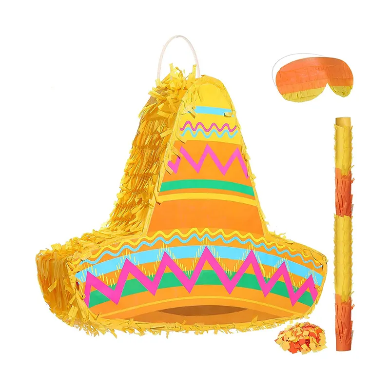 Sombrero de Paja Mexicano Fiesta de Cumpleaños Temática de Carnaval Piñata