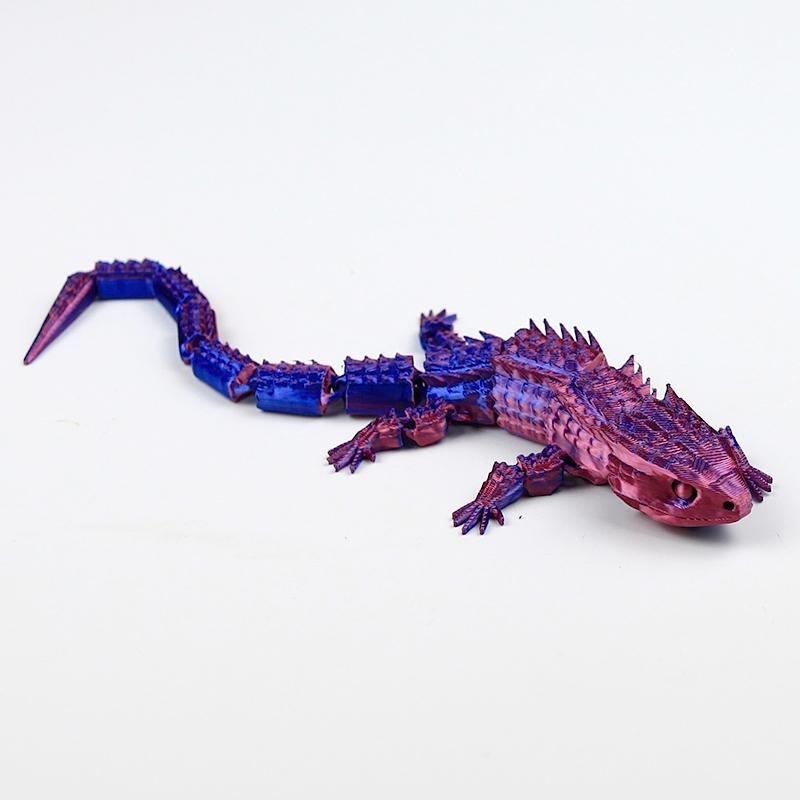 Lézard rouge et bleu de 22,5 cm