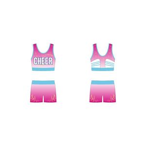 Ucuz fabrika özelleştirilmiş Cheer tasarım üniforma süblimasyon kız sutyen şort - Product Image 2