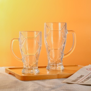 Classic 290ml 415ml High Quality Beer Glass Mugs with Handle Beer Drinks Glass <strong>Cup</strong> with Customized Decal Design - Product Image 5