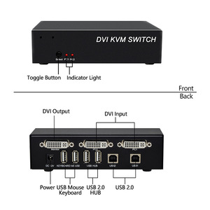 1080P 2 Ports DVI <strong>Switch</strong> 2 in <strong>1</strong> Out DisplayPort <strong>KVM</strong> Switcher with <strong>KVM</strong> USB2.0 HUB