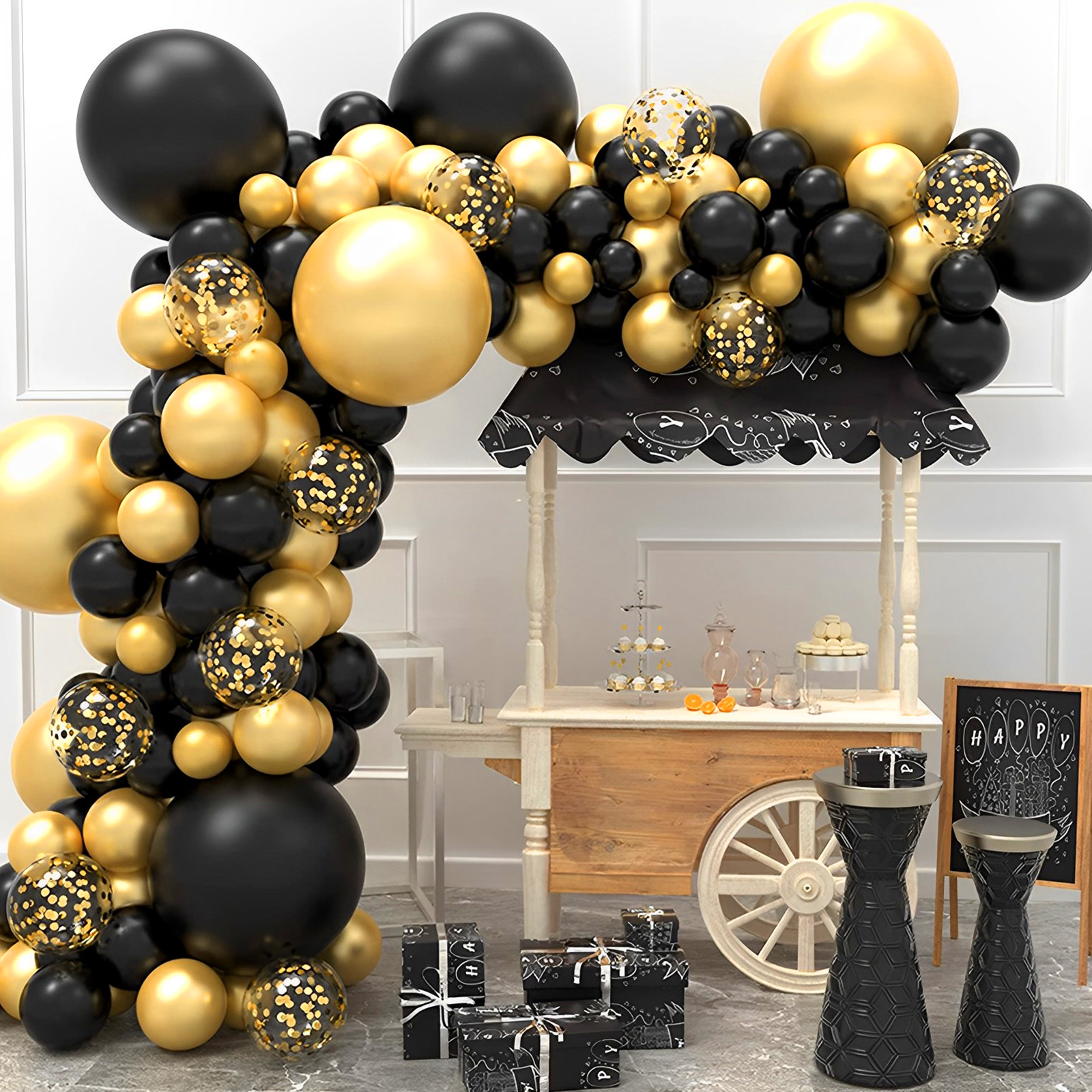 Black,white ,gold