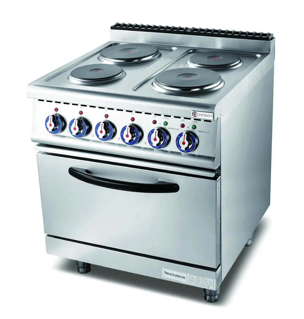 Horno combinado industrial personalizado de lujo vertical Campbon, Cocina eléctrica de 4 platos calientes con forma redonda de horno