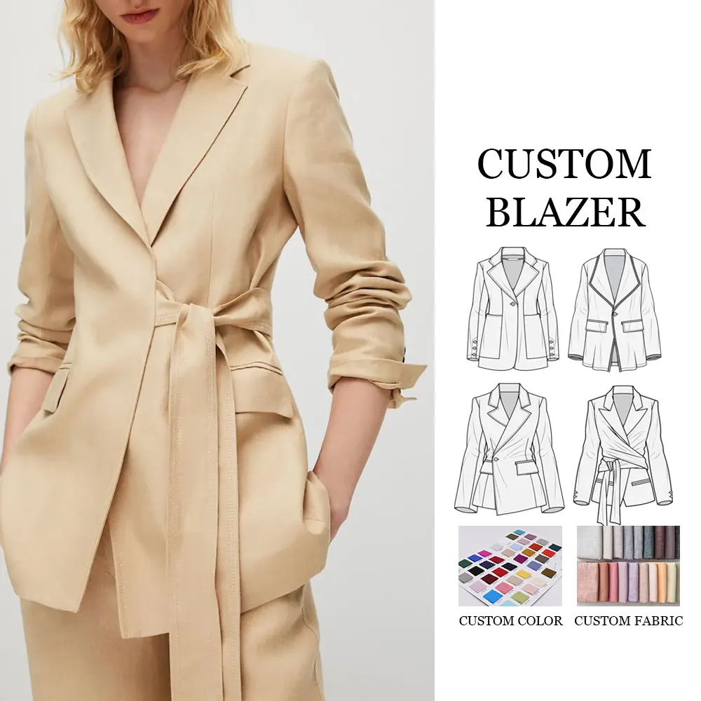 Fábrica de ropa personalizada 2023 OEM/ODM blazer Femme mujeres elegante colorido traje de negocios blazer para damas