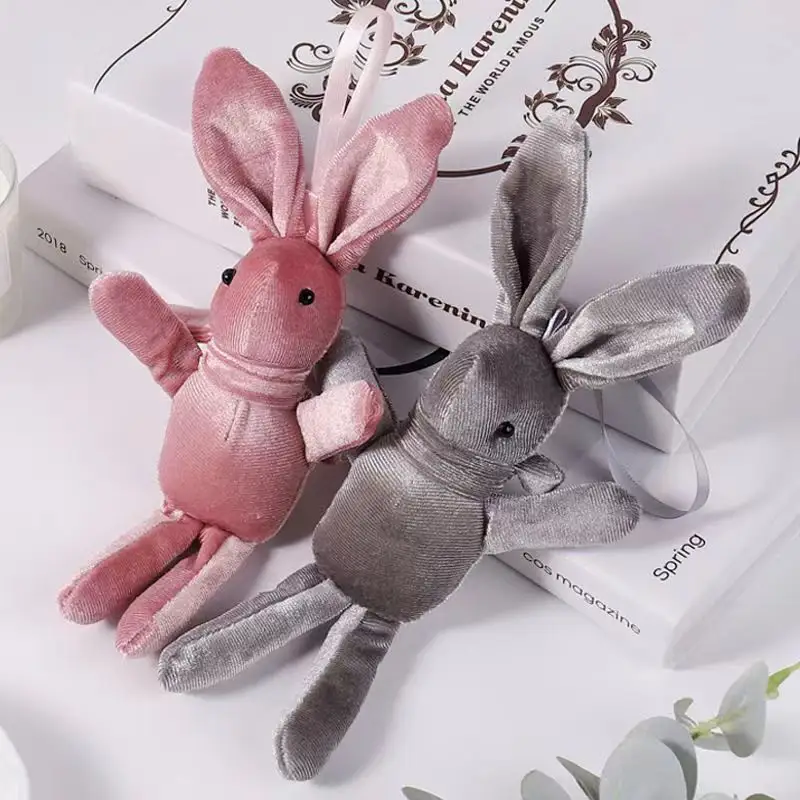 All'ingrosso carino augurio coniglietto coreano peluche velluto coniglio ciondolo farcito regalo di Pasqua per i bambini