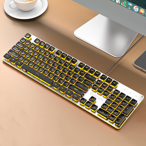 Tastiera muta cablata confortevole sensazione meccanica tastiera e mouse ufficio giochi - Product Image 4