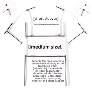 Hiệu quả công cụ tạo kiểu tóc cho nam giới của T-Shirts trong quần áo thương mại điện tử chụp có thể điều chỉnh mô hình Prop hiển thị móc áo - Product Image 6