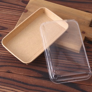 可定制一次性牛皮纸盒矩形水果拼盘纸盘 - Product Image 3