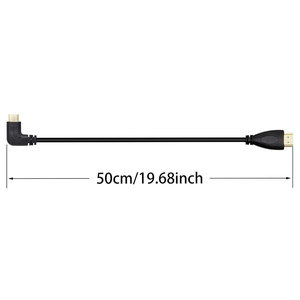 0.5M Gold Plated Plug 90 Degree L Shape Left Angle Right Angle Mini HDMI Male to HDMI a Male Cable 50CM