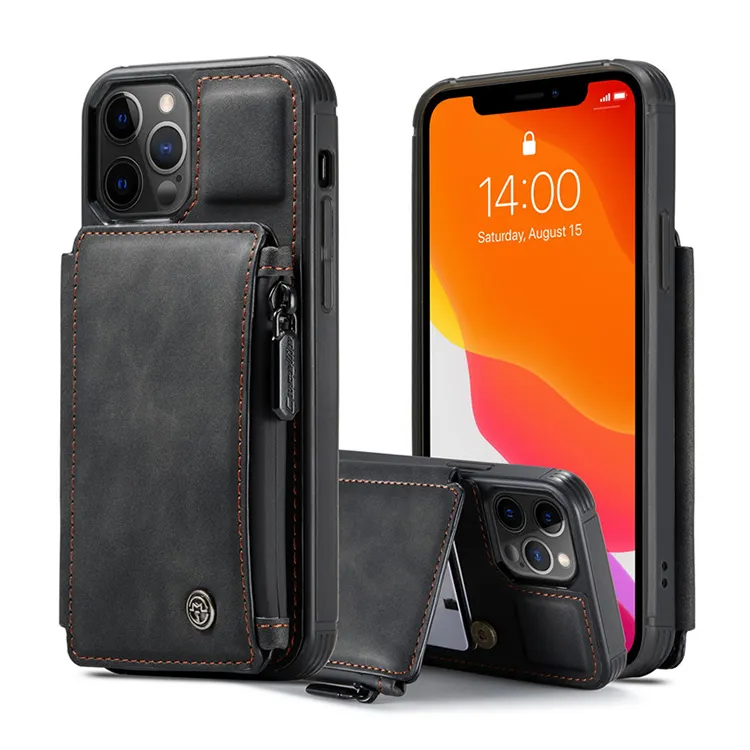 Untuk Iphone 12 Pro Max untuk Iphone X XR PU Kulit Kasus Dompet Penutup Flip Stand Phone Case