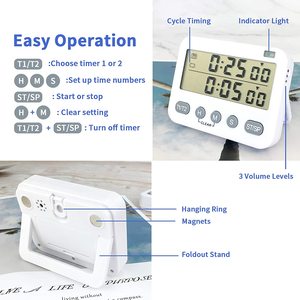 <strong>2</strong> in 1 <strong>LED</strong> Alarm <strong>Timer</strong> with Mute Function Digital Pomodoro Technique <strong>Timer</strong> Clock - Product Image 5