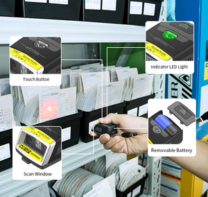 Tiny Mini Portable 2D QR Finger Bar lector de códigos inalámbrico Bluetooth 5,0 Wearable Ring Barcode Scanner - Product Image 4